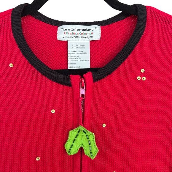 Tiara International Women's Vintage Christmas Tree + Presents Sweater Size XL - Picture 2 of 5